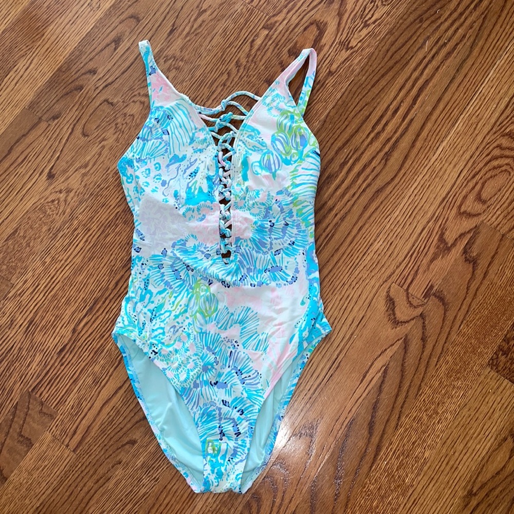 Lilly Pulitzer Isle Lattice one piece swimsuit